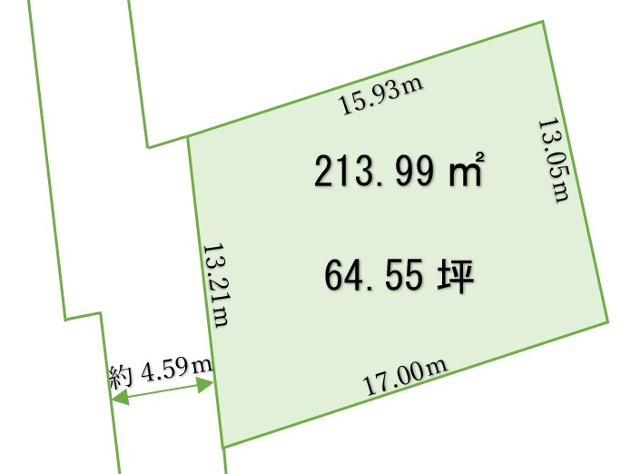 あずま南小（あずま中）　土地面積:213.39平米 ( 64.55坪 )　
