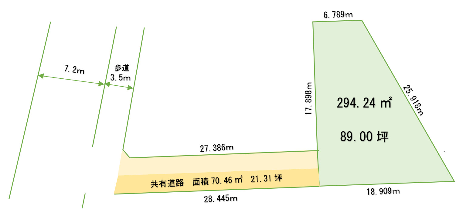 茂呂小（一中）　土地面積:294.24平米 ( 89坪 )　