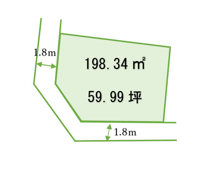境小（境南中）　土地面積:198.34平米 ( 59.99坪 )　